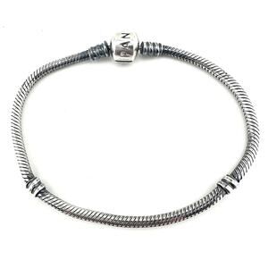 Pandora 925 Authentic Sterling Silver Snake Chain Charm 7” Bracelet